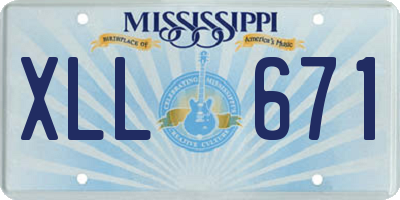 MS license plate XLL671
