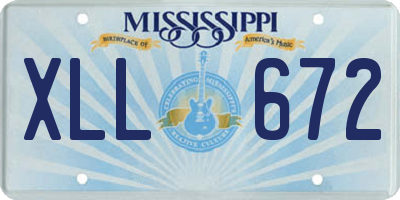 MS license plate XLL672