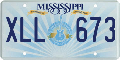 MS license plate XLL673