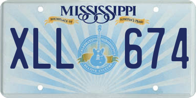 MS license plate XLL674
