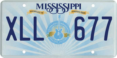 MS license plate XLL677