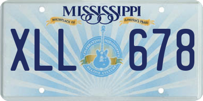 MS license plate XLL678