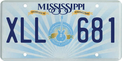 MS license plate XLL681