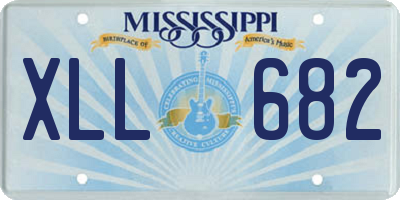 MS license plate XLL682