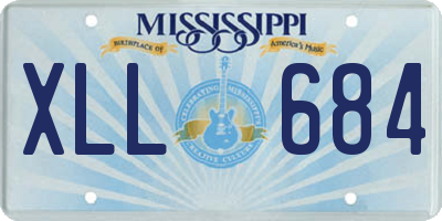 MS license plate XLL684