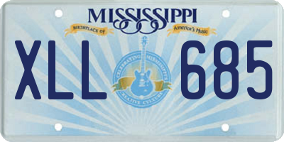 MS license plate XLL685