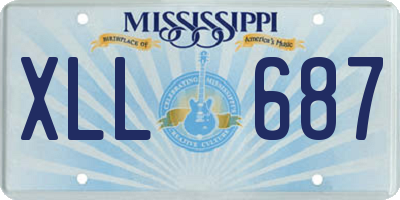 MS license plate XLL687