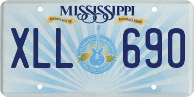 MS license plate XLL690