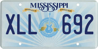MS license plate XLL692