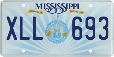 MS license plate XLL693