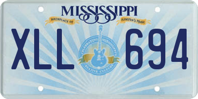 MS license plate XLL694