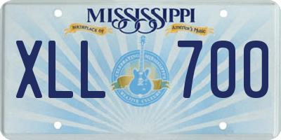 MS license plate XLL700