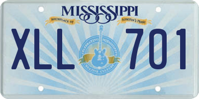 MS license plate XLL701