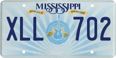MS license plate XLL702