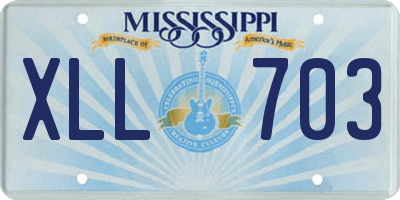 MS license plate XLL703
