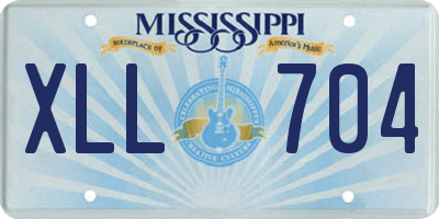MS license plate XLL704