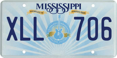 MS license plate XLL706