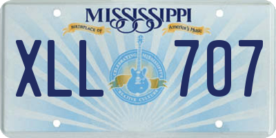 MS license plate XLL707