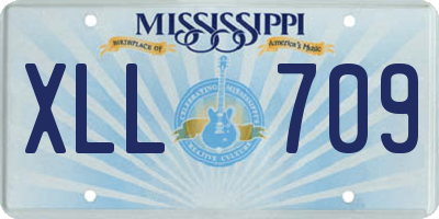 MS license plate XLL709