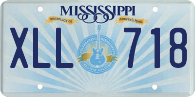MS license plate XLL718