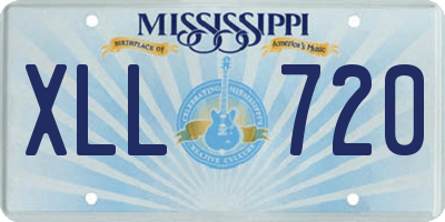 MS license plate XLL720