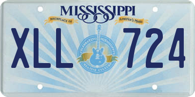 MS license plate XLL724
