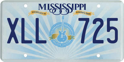 MS license plate XLL725