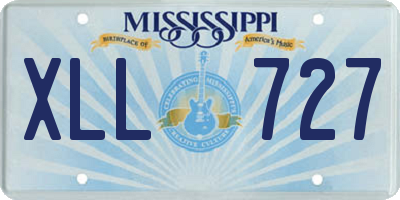 MS license plate XLL727