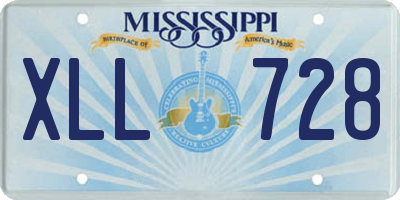 MS license plate XLL728