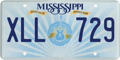 MS license plate XLL729