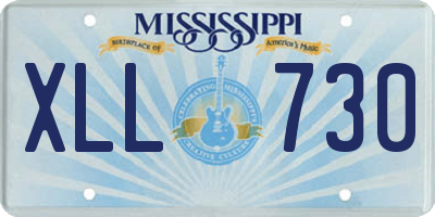 MS license plate XLL730