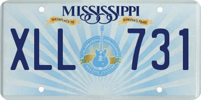 MS license plate XLL731