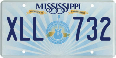 MS license plate XLL732