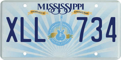MS license plate XLL734
