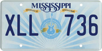 MS license plate XLL736