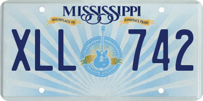 MS license plate XLL742