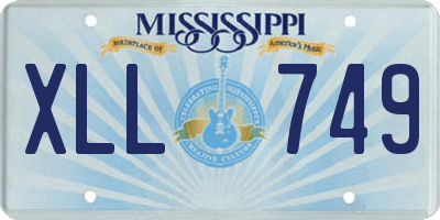 MS license plate XLL749