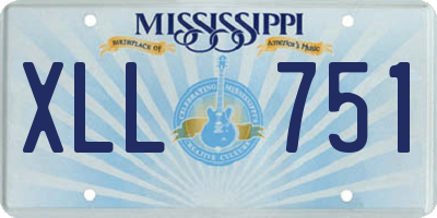 MS license plate XLL751