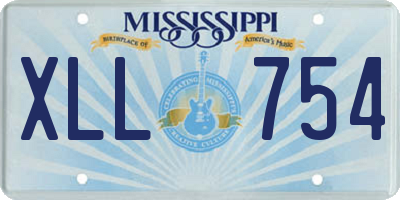 MS license plate XLL754