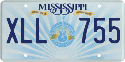 MS license plate XLL755
