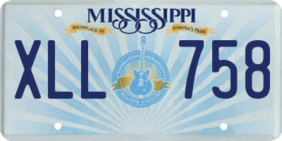 MS license plate XLL758
