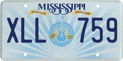 MS license plate XLL759