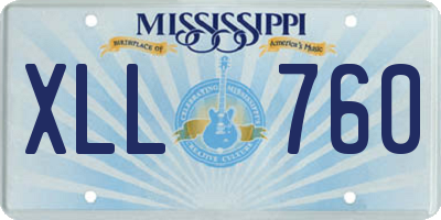 MS license plate XLL760