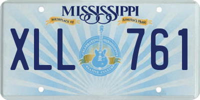 MS license plate XLL761