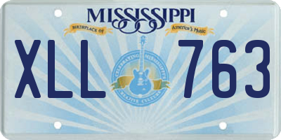 MS license plate XLL763