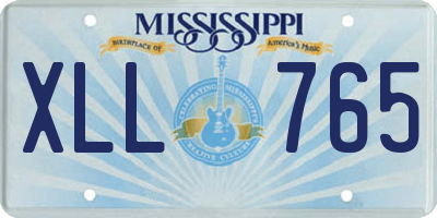 MS license plate XLL765