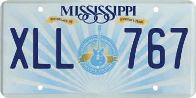 MS license plate XLL767