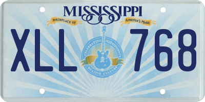 MS license plate XLL768
