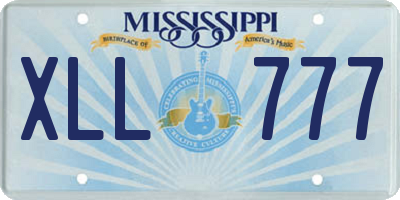 MS license plate XLL777