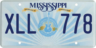 MS license plate XLL778
